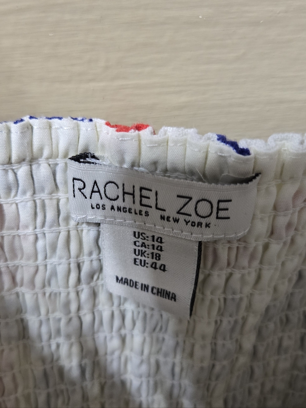 Rachel Zoe Red White And Blue Floral Linen Blend Romper EUC Size: 14 - Picture 5 of 6